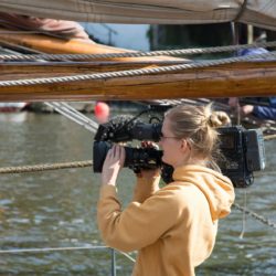 Woman filming