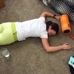 Marathon Finisher Sleeping On The Floor