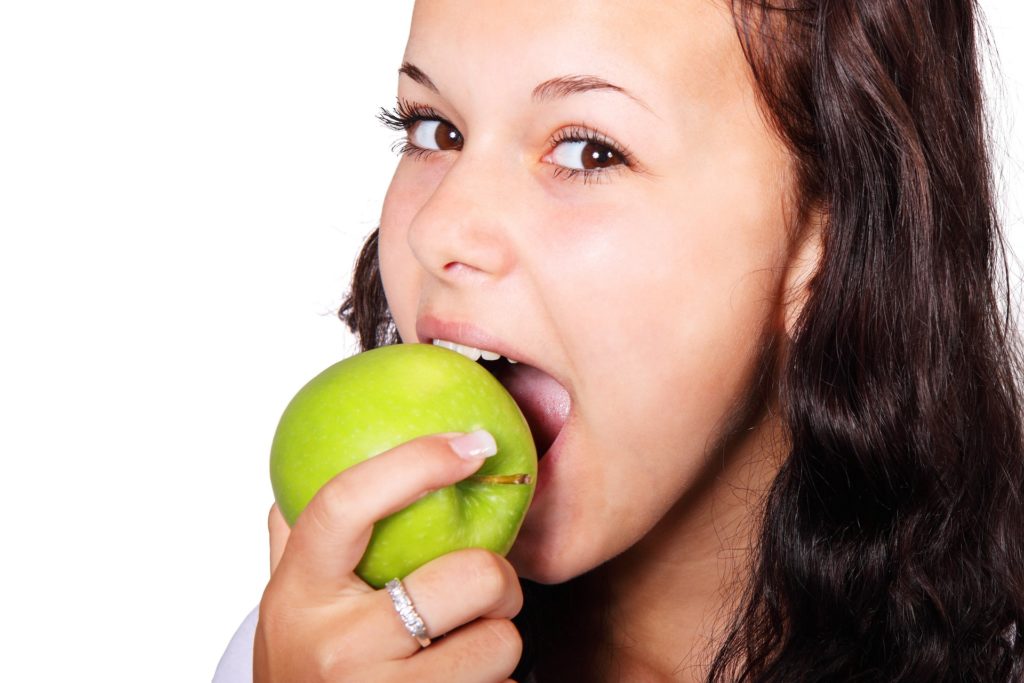 Girl practicing clean eating