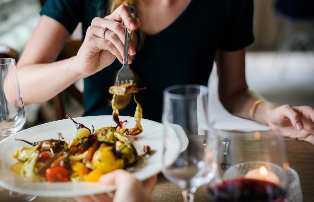 Woman eating, not overeating