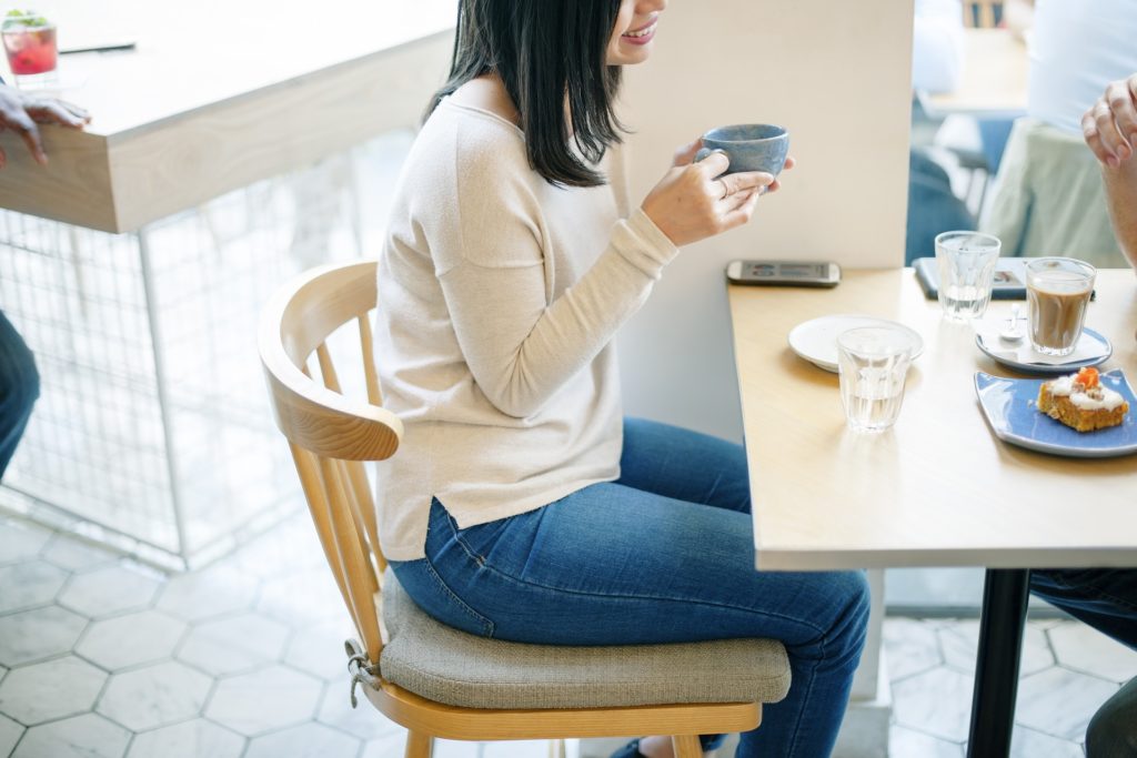 Woman in a restaurant
