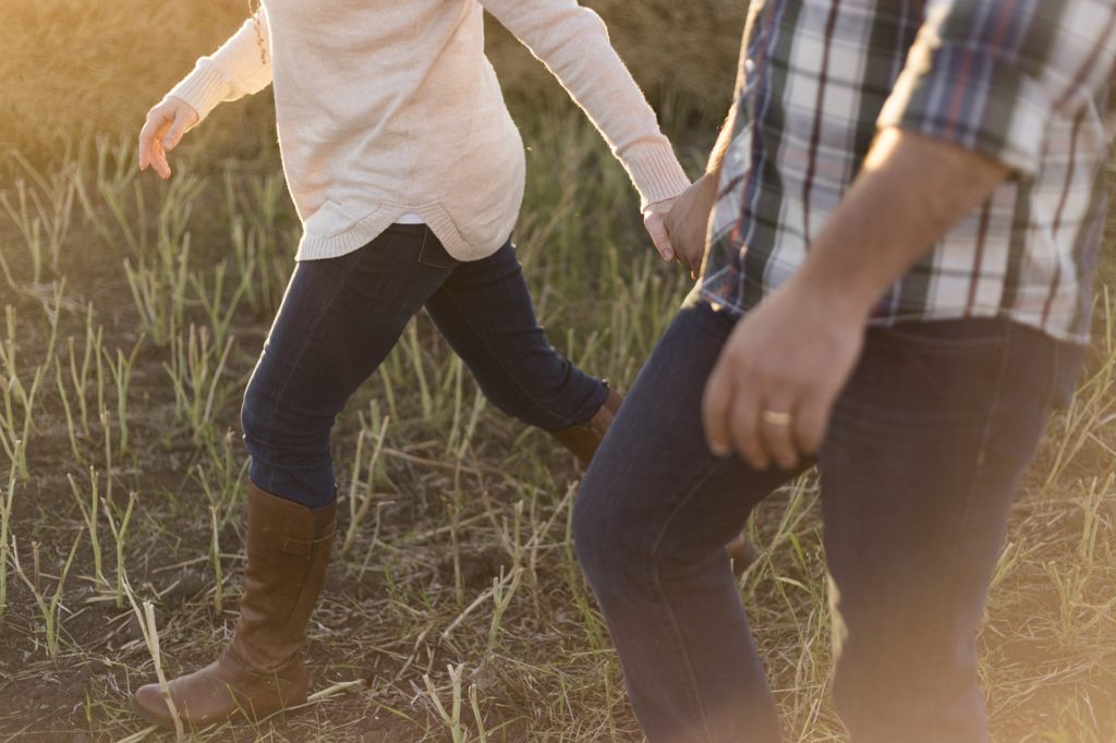 Couple walking while discussing his Eating Disorder Struggle