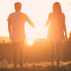 Couple enjoying sunset