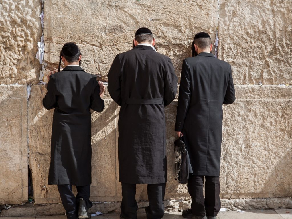 Jewish Men at Wailing Wall
