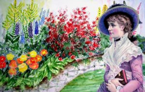 Victorian Lady in Garden