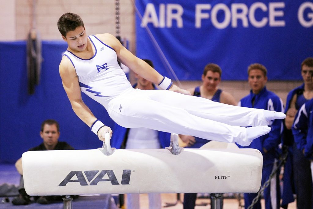 Male on Pommel Horse representing binge eating disorder and male athletes fighting EDs