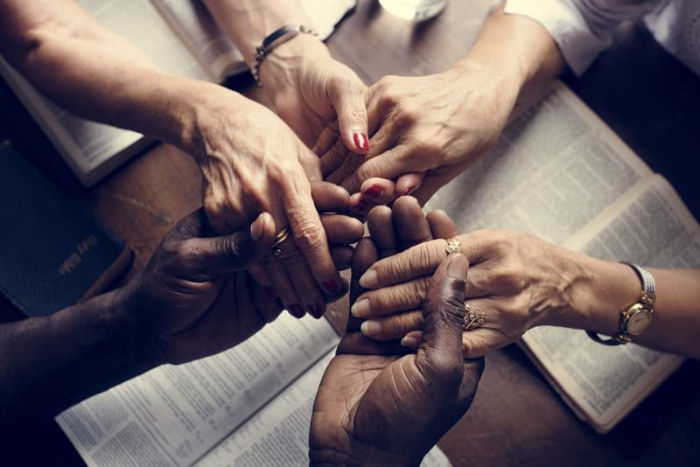 Group holding hands