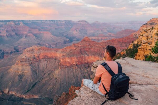 overlooking the grand canyon