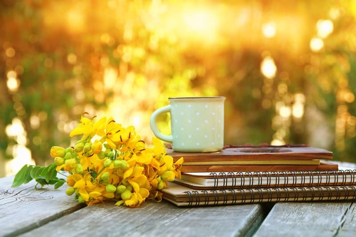 Coffee, tea and journal