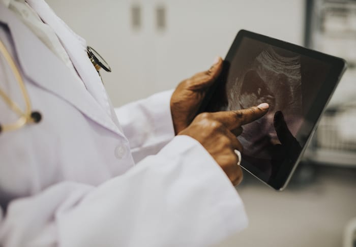 doctor with sonogram