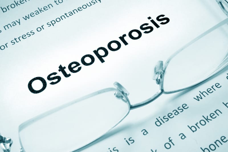 the word osteoporosis printed on paper